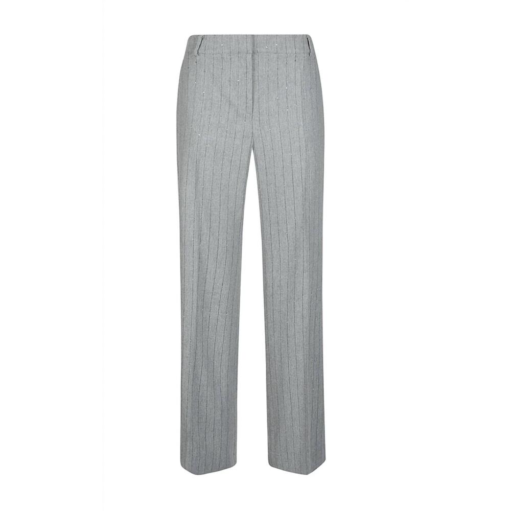 NEW PUROTATTO women's stripe trousers in grey